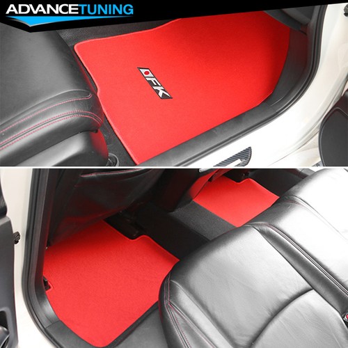Se adapta a 16-21 tapetes Honda Civic revestimiento delantero trasero de nailon alfombras rojas con FK 4 piezas - Imagen 2 de 12
