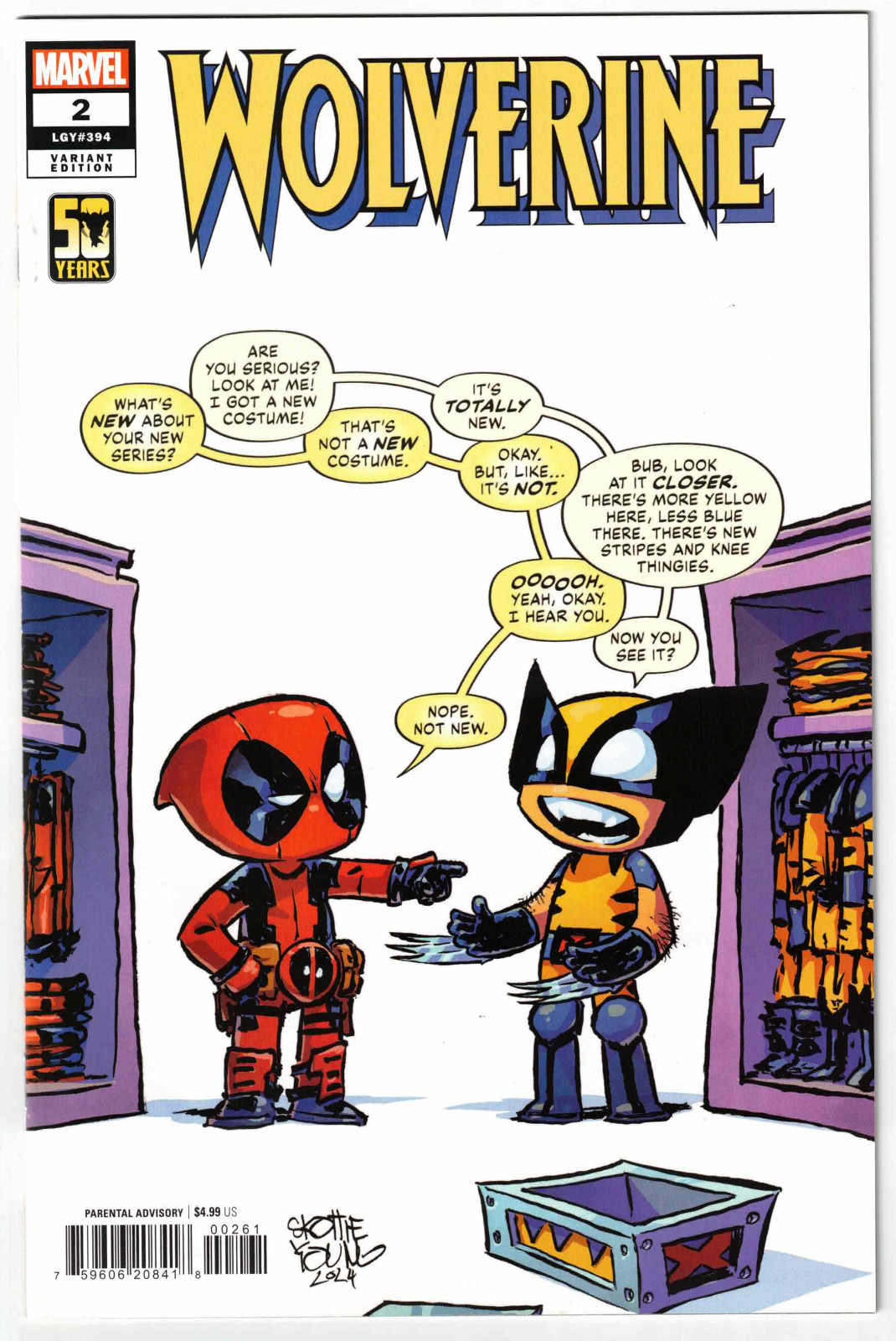 Wolverine #2F Skottie Young Variant Cover Marvel Comics 2024 Deadpool