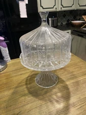 Godinger Shannon Crystal  Olympia Footed Cake Plate With Dome