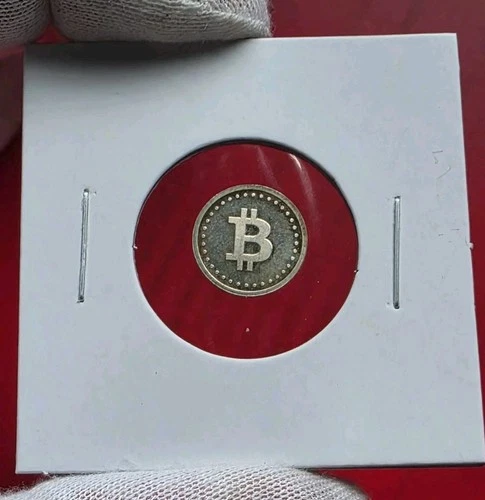 BITCOIN CRYPTO BTC 📈 1 Gram .999 Fine Pure Silver Mini Proof Round Coin Bar