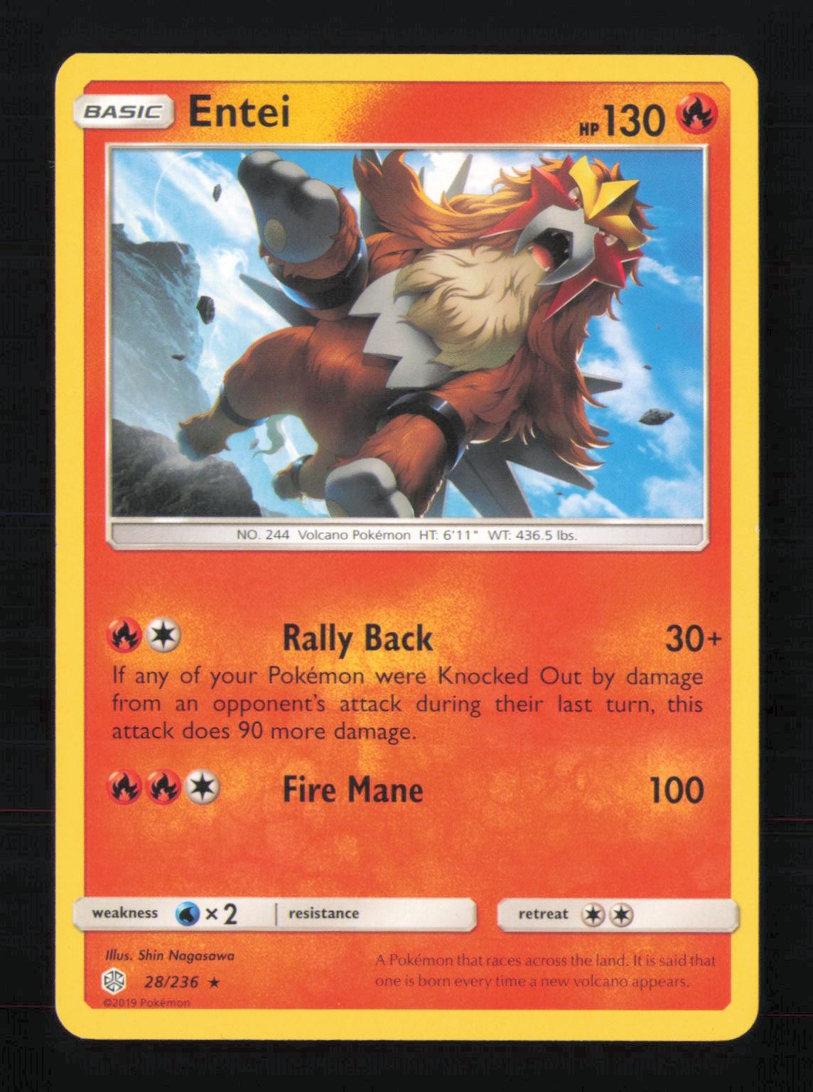 Entei 28/236 Rare Cosmic Eclipse Pokemon LP