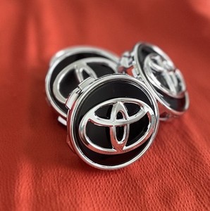 4x Toyota 62mm Black/Chrome Wheel Center Caps For Camry Corolla Highlander
