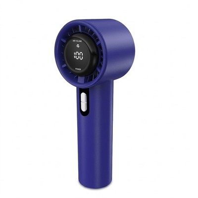 Portable Rechargeable High Speed Handheld Turbo Fan with Digital Display （Blue）