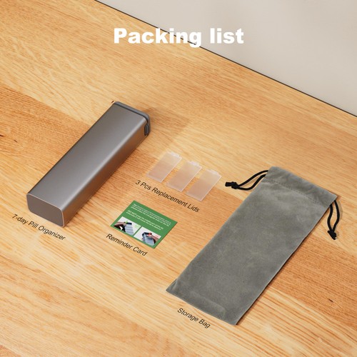 Organizador de píldoras de metal semanal de 7 días de viaje, caja de píldoras diarias de aluminio premium, cu... - Imagen 6 de 8