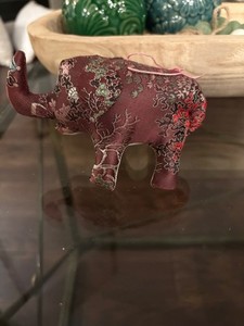 VINTAGE SILK ELEPHANT  Embroidered purple/ Red