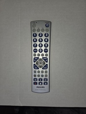 Genuine Original Silver Philips CL034 TV VCR DVD Universal Remote Control