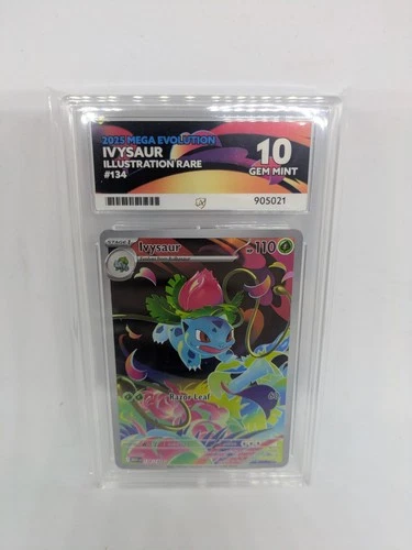 Ivysaur Illustration Rare 134/132  Mega Evolution ACE 10 GEM MINT graded Card