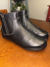 Taos Black Leather Ankle Bootie Zipper Comfort Women's Casual Outdoor