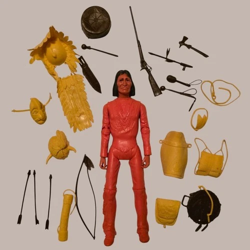 Marx Johnny West Orange Geronimo With Many Accessories - INCOMPLETE