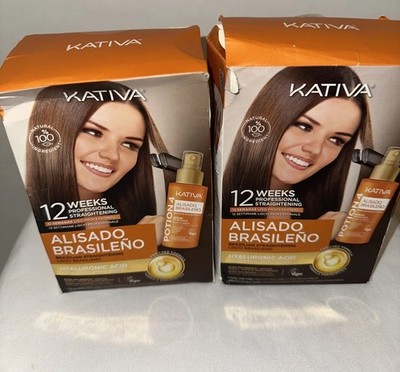 2 pack 12 WEEKS  Kativa Brazilian Straightening Alisado  Brasileño  Kit  New
