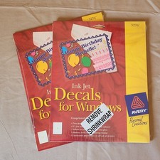 Avery Ink Jet Decals For Windows - 12 Unprinted Decal Sheets 8 1/2" x 11" 3276