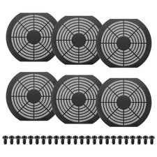 6Pcs 170mm Fan Filter Grill Plastic Ventilation Grill Cover with Screws, Black