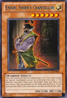 Enishi, Shien's Chancellor - Blue - DL12-EN009 - Rare - Unlimited Edition - Ligh