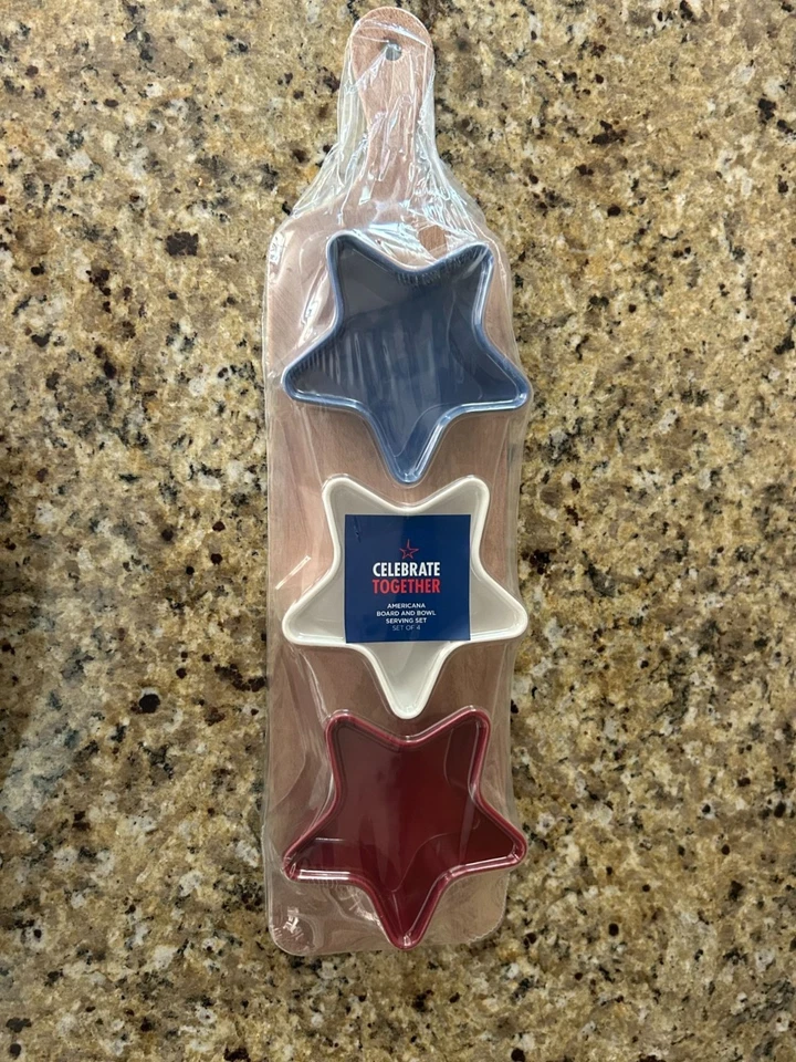 Kohls 4th of July Americana Celebrate Together Board & Star Bowl Set - Red White - Image 4 of 4