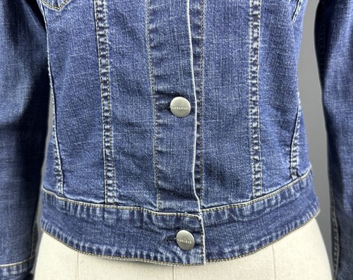 WEEKEND MAX MARA Blue Denim Silver Button Jean Jacket Size US 4 IT 38 - Picture 7 of 15