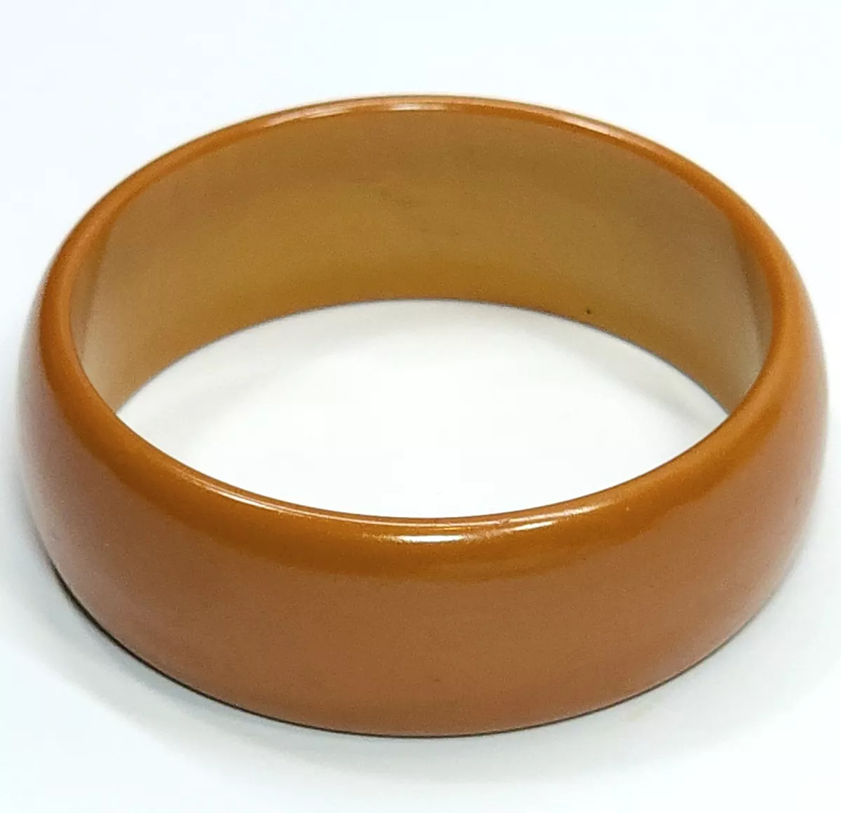 Antique Light Brown Color Bakelite Thin Bangle Art Deco Estate