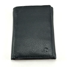 Access Denied RFID Black Genuine Leather  Tri Fold Wallet Credit Card Holder