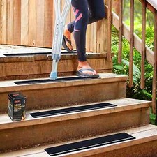 Outdoor Stair Treads Non-Slip 5-Pack, 6" X 24" with Glow-In-The-Dark Stripe Heav
