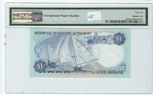 Bermuda $1 Dollar  1978-84 P-28b PMG 66 EPQ - Picture 2 of 2