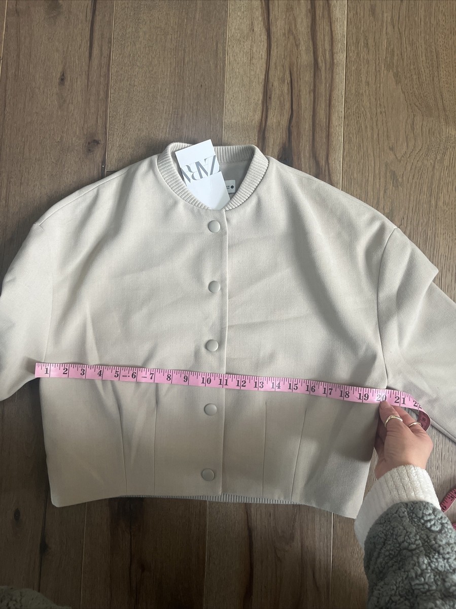 ZARA NEW SS23 STONE ZW COLLECTION SHORT BOMBER JACKET REF ZARA NEW SS23 STONE ZW COLLECTION SHORT BOMBER JACKET REF