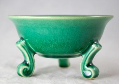 Fine Round Green Cactus & Succulent, Mame Bonsai Pot + Mesh 4.25''x 4.25''x 2.25''