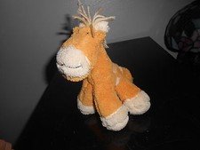 danddee dan dee rust orange cream brown giraffe lovey plush 9" soft baby rattle