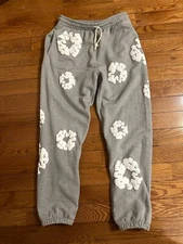 Denim Tears The Cotton Wreath Sweatpants Gray Size L Large 100% Authentic