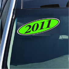Car Lot Windshield Oval Model Year Stickers 6 Packs Chartreuse And Black