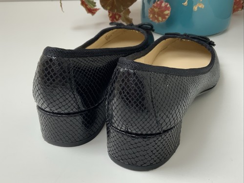 Designer Ralph Lauren Black Lizard Leather Heel Pumps UK6 EU39 BNWOB RRP £100 - Picture 9 of 11