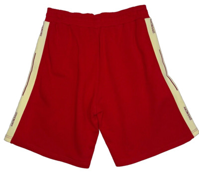 Givenchy Paris Red Cream Off White Stripe Side Logo Cotton Sweat Shorts M Medium