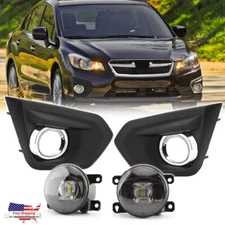 Front Bumper LED Fog Light W/ Cover Bezel Trim For Subaru Impreza 2012 2013 2014