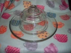 Vintage Anchor Hocking Clear Glass Cheese Service Set With Dome and Platter Tray