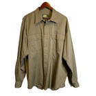 Cabela's Outdoor Gear Tan Button Up Shirt Cotton Pockets Work Casual Men Sz XL