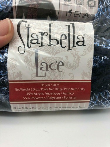 Premier Yarns Starbella Lace Marine #51-08 dunkelblau 3 Knäuel #6 sperrige Rüschen - Bild 2 von 11
