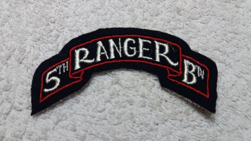 WW2 US Army 5th Ranger Battalion SSI Felt Scroll Patch Cheesecloth Back No Glow - 第 1/2 張圖片