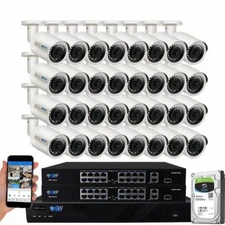 32 Channel 4K NVR 32 5MP 1920P PoE IP Camera Microphone Outdoor Security System