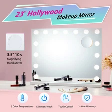 23" Tabletop Hollywood Makeup Mirror w 15 LED Lights for Bedroom Beauty Salon c