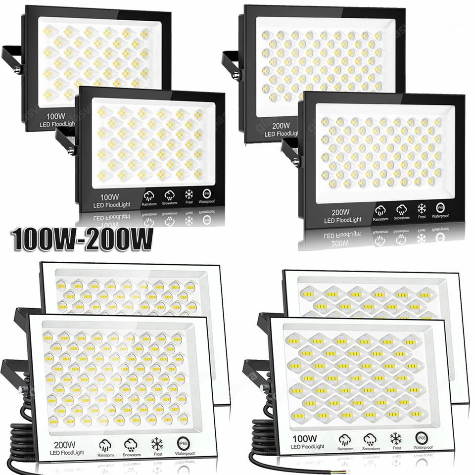 150W/100W/200W LED Floodlight Floodlight Work Spotlight Garden Lamp IP65 - Image 2 of 4