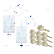 Juego de auto sellado externo para catéter de condón 2 bolsas de orina 10 catéter de condón-40 mm