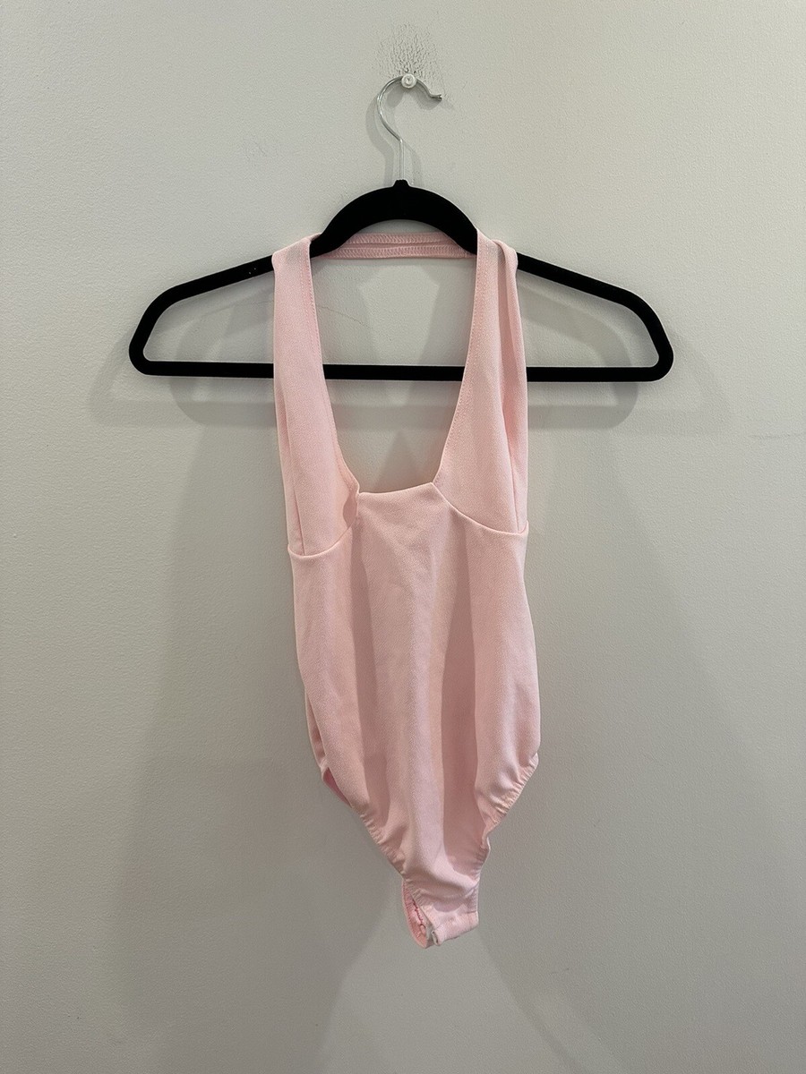 Pretty Little Thing Pink Halter Neck Bodysuit Size Australia