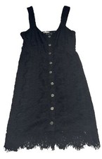 Intimately Free People Black Lace Slip Dress Size Small New Boho Mini Snap Front