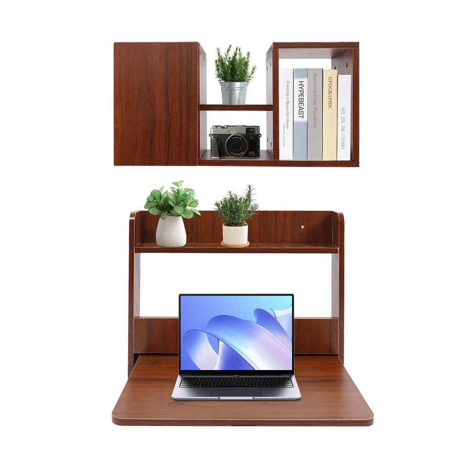 Wall Mounted Bookshelf Folding Space Saving Wall Mounted Table Fold Down Lapto - Image 3 of 4