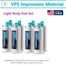 Dental VPS Impression Material LIGHT Body FAST Set 50ml. Cartridge Upto 20/bx