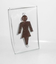 Vintage Glasschild DAMEN Wc Toilette 1950er Mid Century Retro Design !