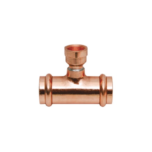 Copper Press Reducing Tee with Female Outlet P x P x FPT - Small