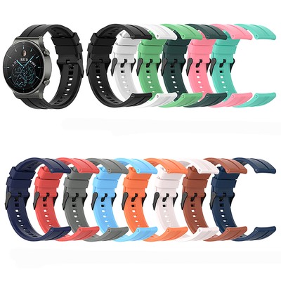 For Huawei Watch GT2 Pro Steel Buckle Silicone Watch Band Wristwatch Band Strap