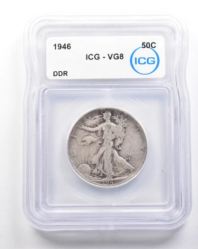 1946 Walking Liberty Half Dollar DDR VG8 ICG *7418