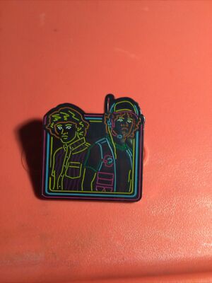 Funko Stranger Things Mike & Dustin Enamel Lapel Pin Button Neon Backlight Style