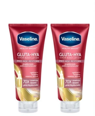 2 x vaseline Healthy Bright Gluta-Hya Serum Burst Pro-Age Restore Red 290 ML - Photo 1/4