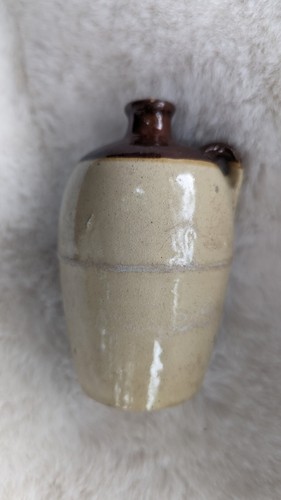 Antique Miniature Stoneware Jug!Small Old Stoneware Whiskey or Syrup Bottle USA